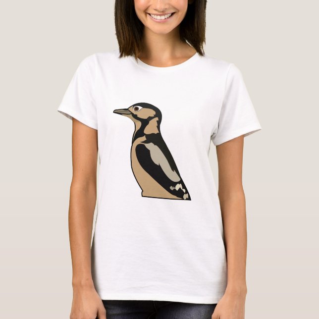 T-shirt Illustration de la mignonne d'oiseaux de pic-bois (Devant)