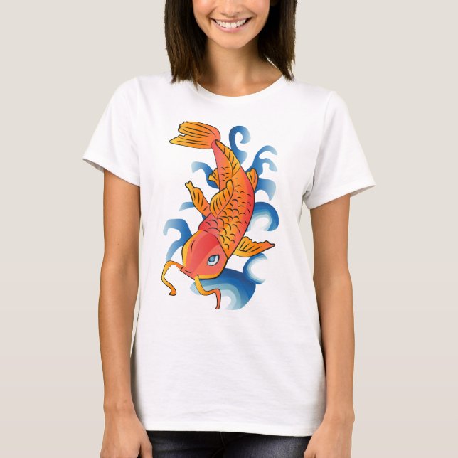 T-shirt Illustration de la nage Koi Fish (Devant)