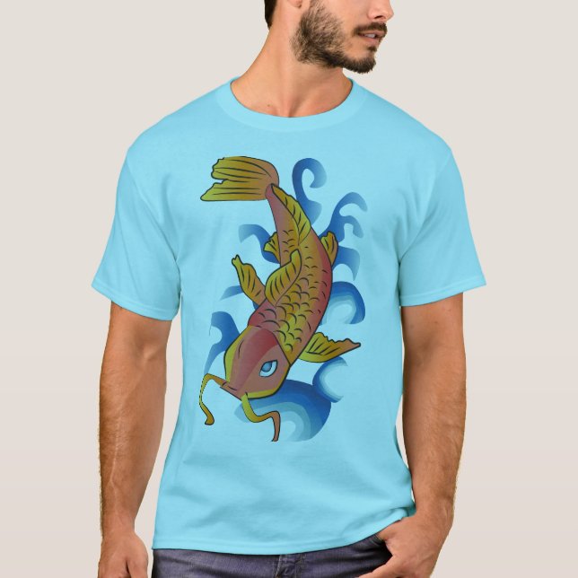 T-shirt Illustration de la nage Koi Fish (Devant)