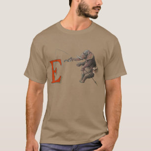 T-shirt Illustration de la pêche des éléphants