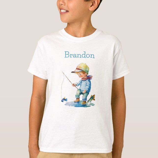 T-shirt Illustration de la pêche pour petits garçons perso (Devant)