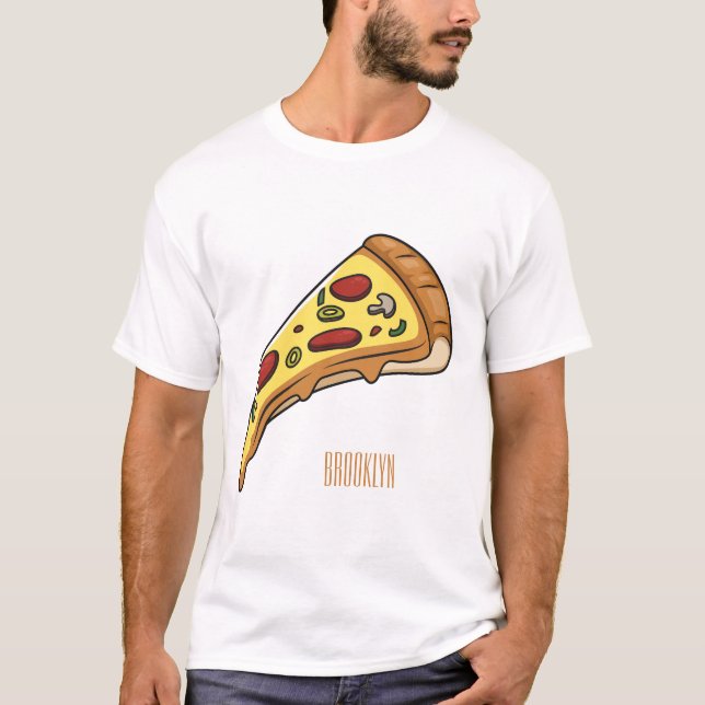 T-shirt Illustration de la pizza (Devant)