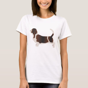 T-shirt Illustration de la silhouette de race de chien Bas