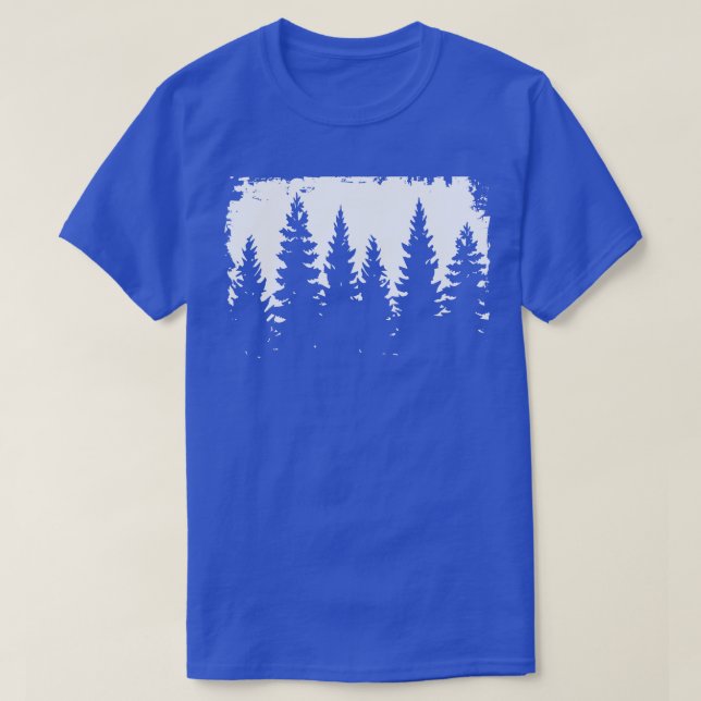 T-shirt Illustration de la silhouette forestière (Design devant)