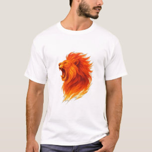 T-shirt Illustration de la tête de lion rugissant