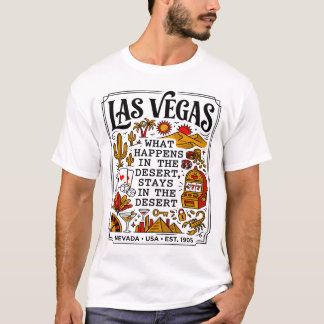T-shirt Illustration de la vie du casino du désert de Las