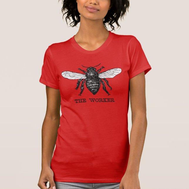 T-shirt Illustration de l'abeille du travailleur vintage (Devant)