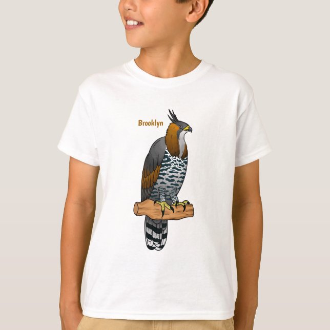 T-shirt Illustration de l'aigle à faucon orné (Devant)