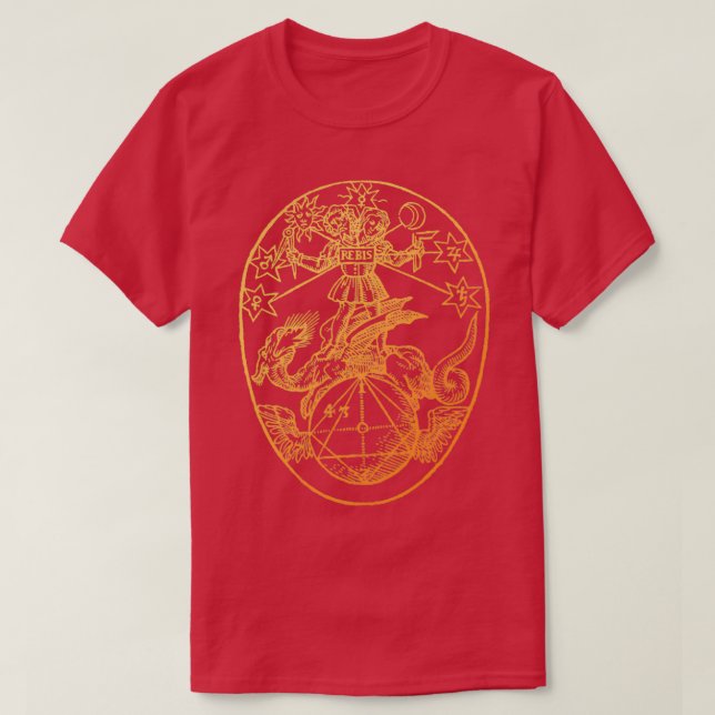 T-shirt Illustration de l'alchimie Vintage Golden Rebis (Design devant)