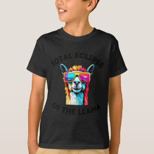 T-shirt Illustration de lama d'éclipse solaire du 8 avril