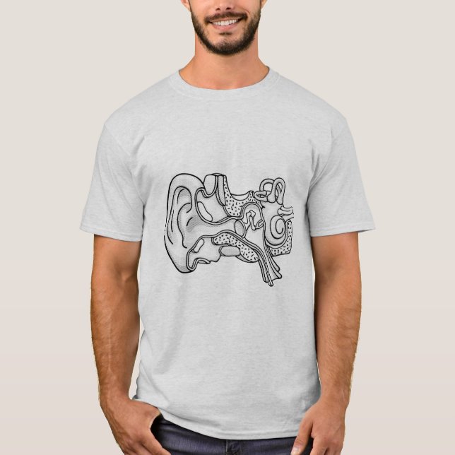 T-shirt Illustration de l'anatomie de l'oreille humaine de (Devant)