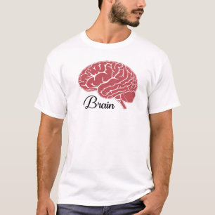 T-shirt Illustration de l'anatomie du cerveau humain rouge