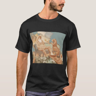 T-shirt Illustration de l'ancien marin brûle navire en mer
