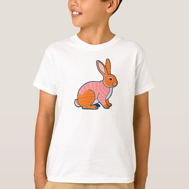 T-shirt Illustration de Lapin Pelucheux  (Devant)