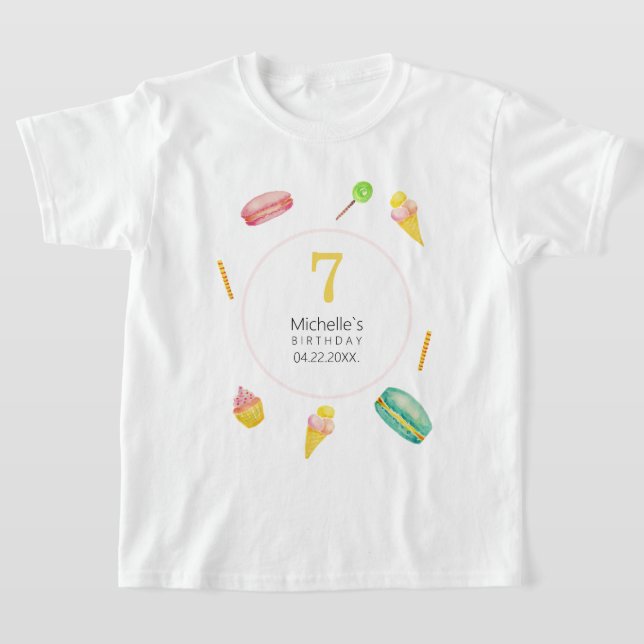 T-shirt Illustration de l'aquarelle de la fête d'été (Poser)