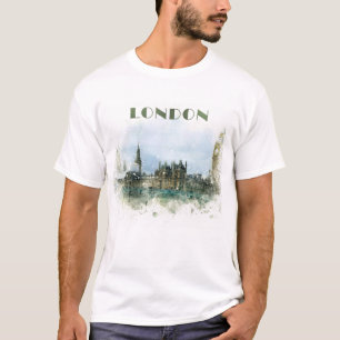 T-shirt Illustration de l'aquarelle de Londres