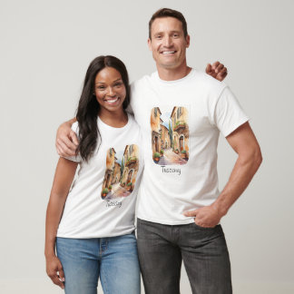 T-shirt Illustration de l'aquarelle toscane