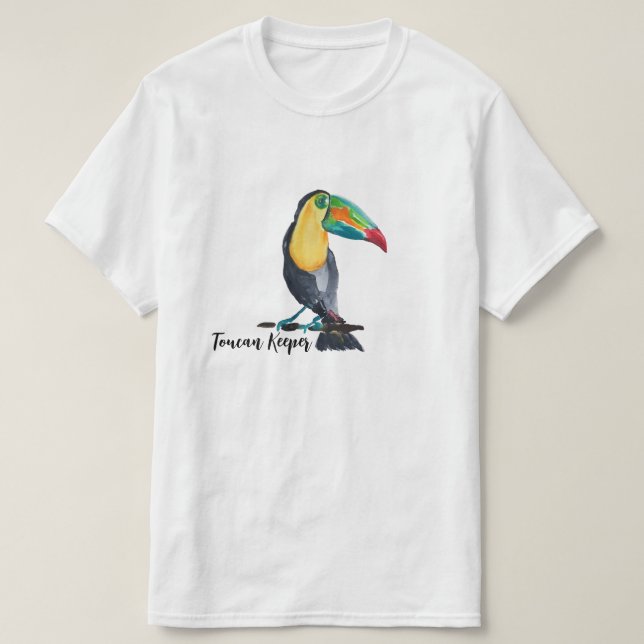 T-shirt Illustration de l'aquarelle Toucan Keeper (Design devant)
