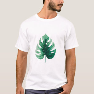 T-shirt Illustration de l'aquarelle verte Monstera
