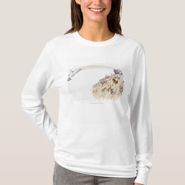 T-shirt Illustration de l'arche de Noé avec partir (Devant)