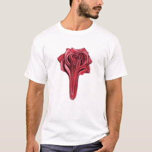 T-shirt Illustration de l'art Concept Rose Rouge Liquide