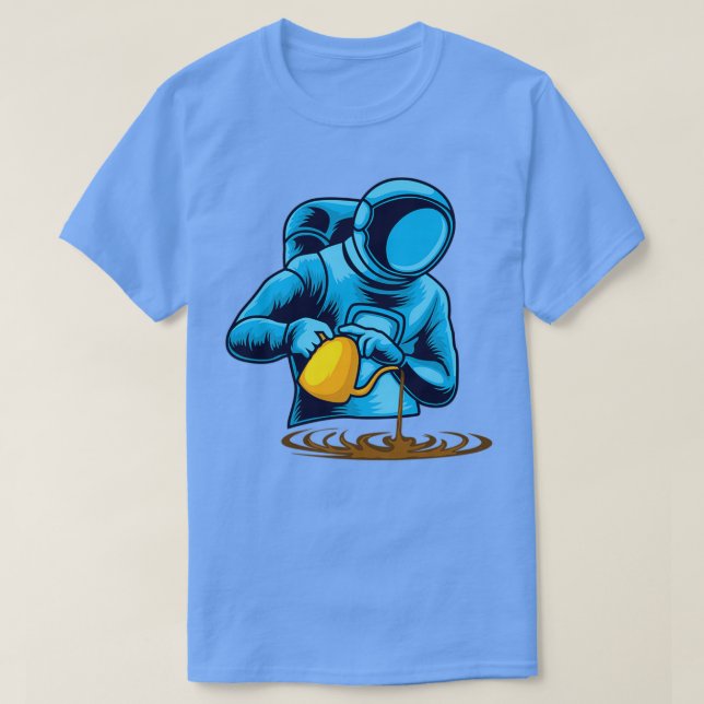 T-shirt Illustration de l'astronaute Coffee Barista (Design devant)
