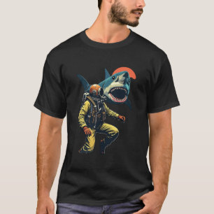 T-shirt Illustration de l'attaque de requin par plongeur R