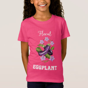 T-Shirt Illustration de l'aubergine florale