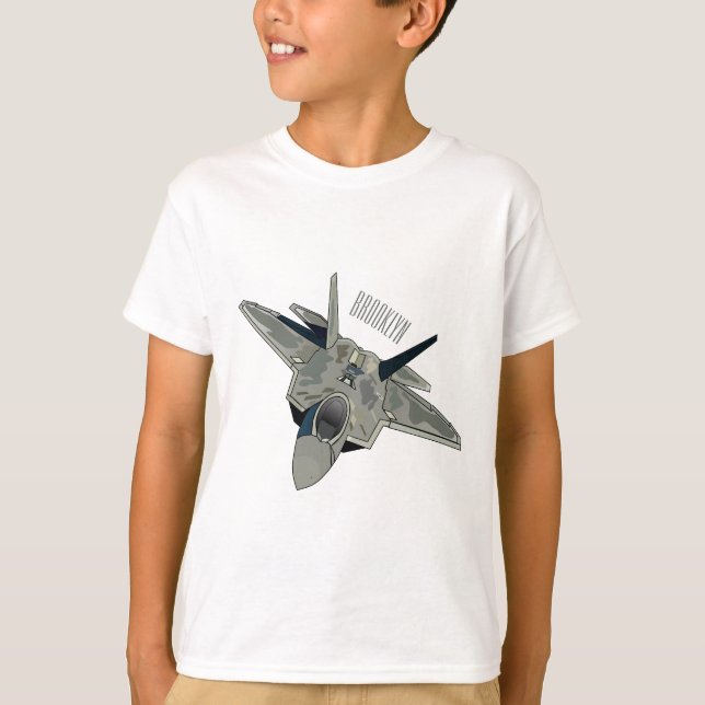 T-shirt Illustration de l'avion de chasse (Devant)