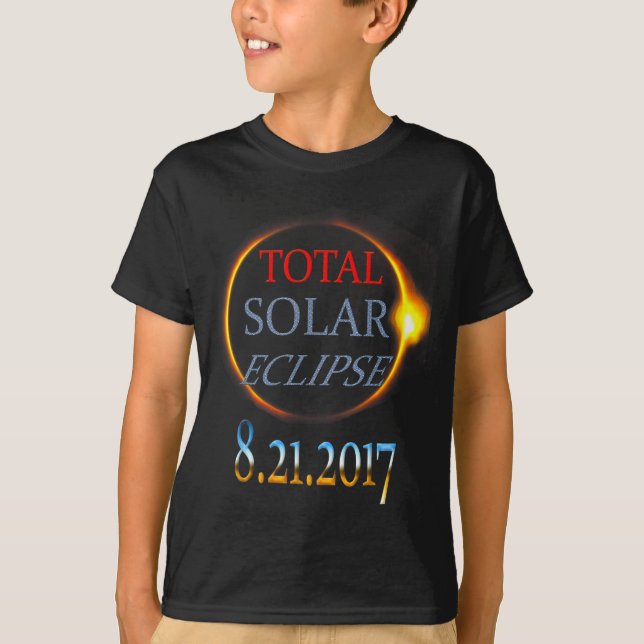 T-shirt Illustration de l'éclipse solaire totale 2017 (Devant)