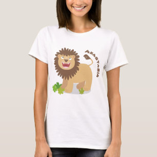 T-shirt Illustration de l'effervescence de lions heureux