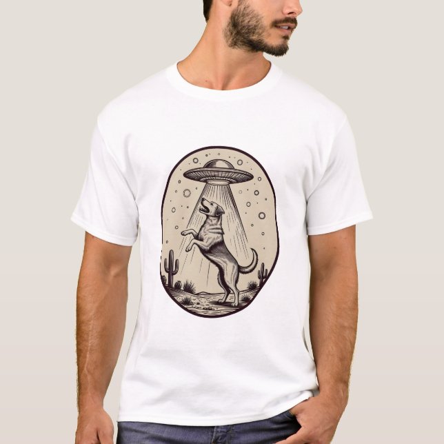 T-shirt Illustration de l'enlèvement de Desert Dog par un  (Devant)