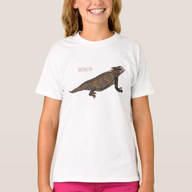 T-shirt Illustration de lézard à cornes de Regal (Devant)