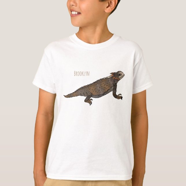 T-shirt Illustration de lézard à cornes de Regal (Devant)