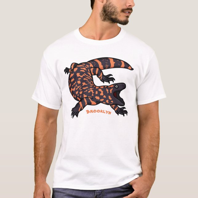 T-shirt Illustration de lézard géant affamé (Devant)