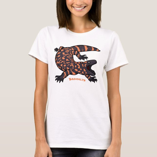 T-shirt Illustration de lézard géant affamé (Devant)