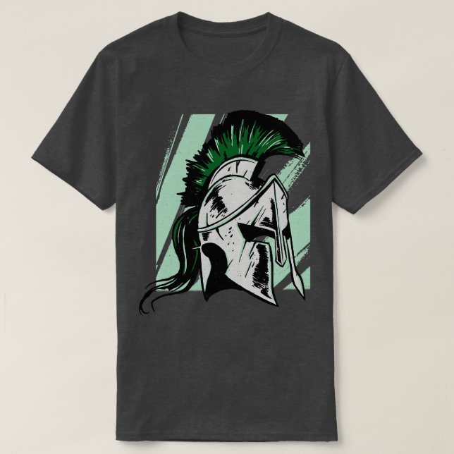 T-shirt Illustration de l'héliement Spartan Gritty (Design devant)