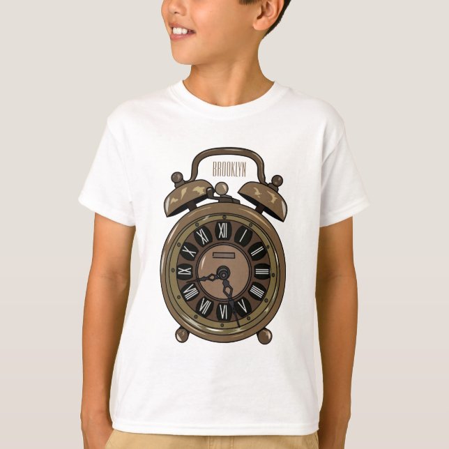 T-shirt Illustration de l'horloge d'alarme (Devant)