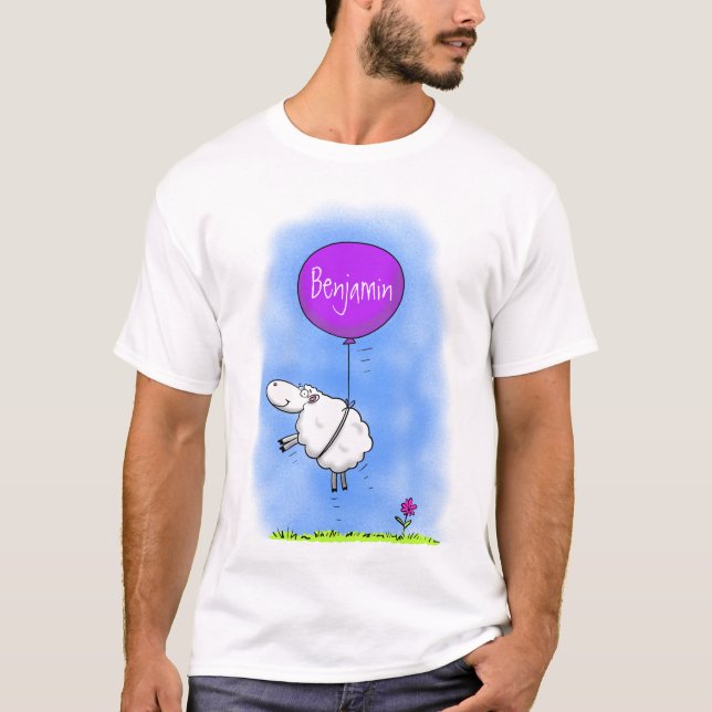 T-shirt Illustration de l'humour en ballons de mouton mign (Devant)
