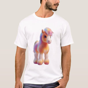 T-shirt Illustration de licorne magique arc-en-ciel pastel