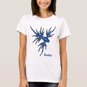T-shirt Illustration de limace de mer dragon bleu