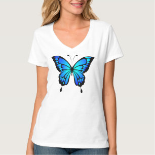 T-shirt Illustration de l'insecte bleu papillon-20284