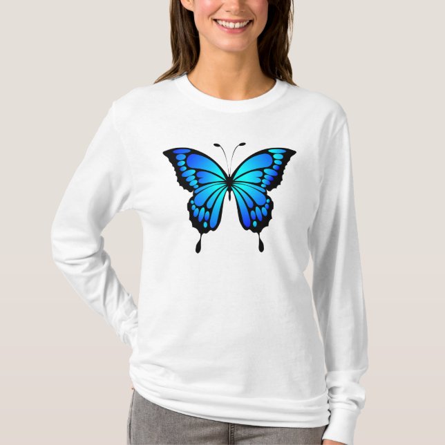 T-shirt Illustration de l'insecte bleu papillon-20284 (Devant)