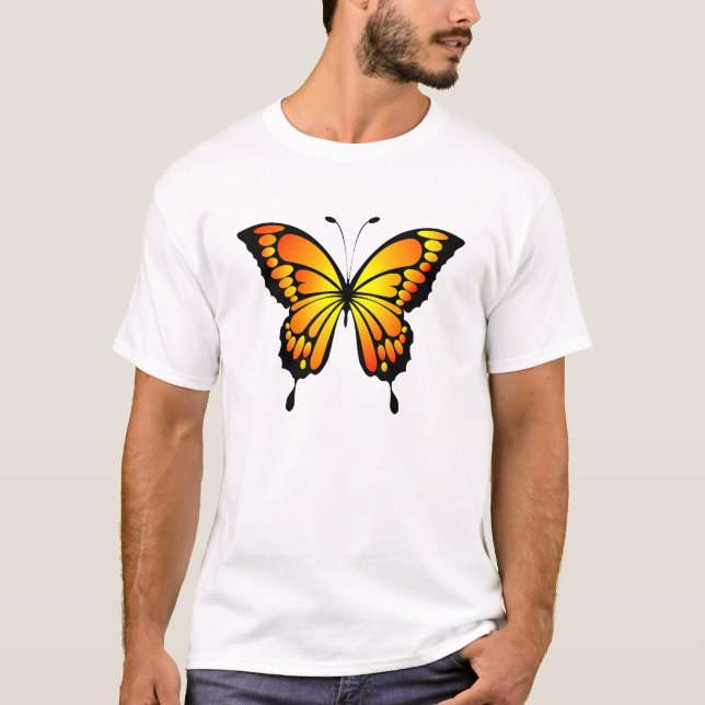 T-shirt Illustration de l'insecte jaune rouge papillon-202 (Devant)