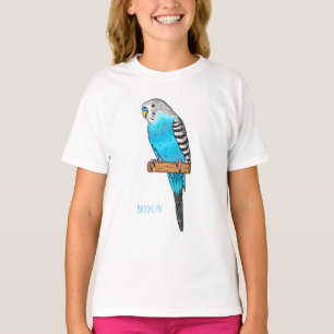 T-shirt Illustration de l'oiseau bleu budgerigar