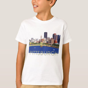 T-shirt Illustration de l'ordinateur Cool Pittsburgh Skyli