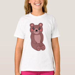 T-shirt Illustration de l'ours Brown Cute Kawaii