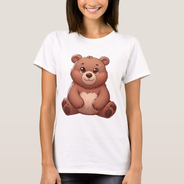 T-shirt Illustration de l'ours mignon adorable - Un joli c (Devant)