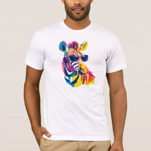 T-shirt Illustration de lunettes Zebra