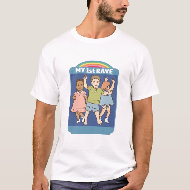 T-shirt Illustration de ma 1ère carte postale Vintage Rave (Devant)